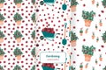 Three seamless patterns with fruits and vegetables. Royalty Free Stock Photo