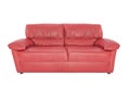 Three seats cozy red leather Royalty Free Stock Photo
