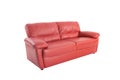 Three seats cozy red leather Royalty Free Stock Photo
