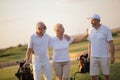 Three senior golfers talking Royalty Free Stock Photo