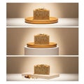 Three separate images showcase a handmade Royalty Free Stock Photo