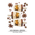 278_ice cream, popsicle_anice star_coffee set