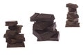 Three set of pieces dark chocolate Royalty Free Stock Photo