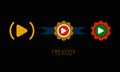Three sets of video play icons great for video content