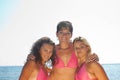 Three girls in bikinis Royalty Free Stock Photo