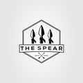 Three sharp spear logo. arrowhead, spearhead, hunting logo vector illustration design