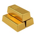 Three Shiny Gold Bars Stacked on transparent background AI Generated Royalty Free Stock Photo