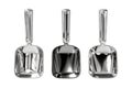 Three Shiny Metal Scoops for Ice or Candy Royalty Free Stock Photo