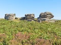 Three ships gritstone outcrop on Birchen Edge in Derbyshire Royalty Free Stock Photo