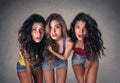 Three shocked girls Royalty Free Stock Photo