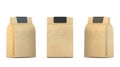 Three shopping paper bags with black label 3D