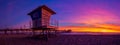 Huntington Beach at sunset Royalty Free Stock Photo