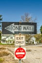 One Way, Exit Only, Do Not Enter Signs Royalty Free Stock Photo