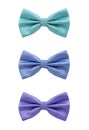 Three silk bow ties on white background Royalty Free Stock Photo