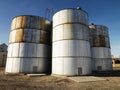 Three silos. Royalty Free Stock Photo