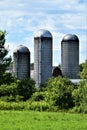 Three silos located in Franklin County, New York, United States, USA Royalty Free Stock Photo