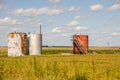 Three Silos Royalty Free Stock Photo