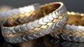 Stunning Gold, White, And Silver Bracelets With Meticulous Design Royalty Free Stock Photo