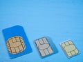 Three sim cards standart, micro, nano 5g ready