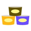 Three simply drawn canned food cans on white Royalty Free Stock Photo