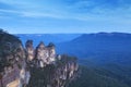 Three Sisters, Blue Mountains, Australia at dusk Royalty Free Stock Photo