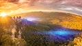 Three Sisters Blue Mountains Australia at sunrise Royalty Free Stock Photo