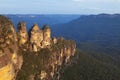 Three Sisters, Blue Mountains, Australia at sunset Royalty Free Stock Photo