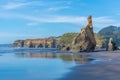 Three Sisters and the Elephant Rock in New Zealand Royalty Free Stock Photo