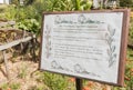 Three sisters garden and interpretive sign in vegetable garden