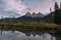 Three Sisters mountain in Kananaskis Country Royalty Free Stock Photo