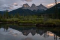 Three Sisters mountain in Kananaskis Country Royalty Free Stock Photo