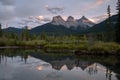 Three Sisters mountain in Kananaskis Country Royalty Free Stock Photo