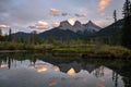 Three Sisters mountain in Kananaskis Country Royalty Free Stock Photo