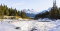 Three Sisters Peaks, Canmore, Alberta Royalty Free Stock Photo