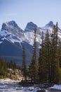 Three Sisters Peaks, Canmore, Alberta Royalty Free Stock Photo