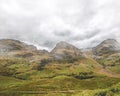 The three sisters peaks in Glencoe Valley Royalty Free Stock Photo