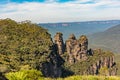 Three Sisters rock formation in the Blue Mountains National Park, Australia Royalty Free Stock Photo