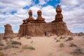 Three Sisters Rock Formation in Goblin Valley Utah Royalty Free Stock Photo