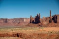 The Three Sisters rock formation, Monument Valley Navajo Tribal Park - USA Royalty Free Stock Photo