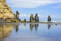 Three sisters rock formations, Taranaki, New Zealand Royalty Free Stock Photo