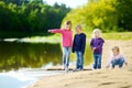 Three sisters and their brother having fun Royalty Free Stock Photo