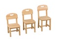 Three size of the chairs for kids Royalty Free Stock Photo