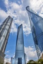 Three Skyscrapers Liujiashui Shanghai China Royalty Free Stock Photo