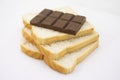 Sliced bread with chocolate with mild for a good afernoon