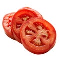 Three Sliced Red Tomatoes on White Background image stock Royalty Free Stock Photo