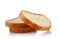 Three slices of bread on a white background Royalty Free Stock Photo