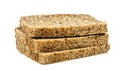 Three slices of bread on a white background Royalty Free Stock Photo