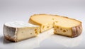 Three slices of cheese on a white background Royalty Free Stock Photo