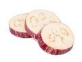 Three slices of eggplant Royalty Free Stock Photo