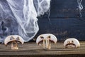 Three slices of Halloween champignons